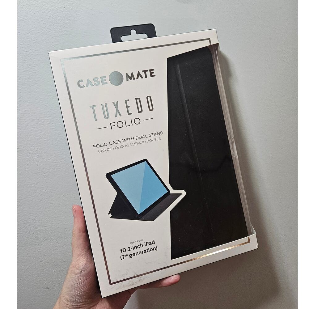 CaseMate Tuxedo Folio ~ Black Folio Case with Dual Stand 10.2" iPad (7th gen)